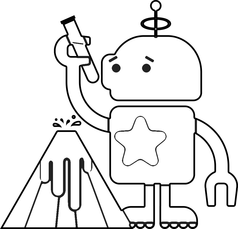 Click to color Science and Math Robot